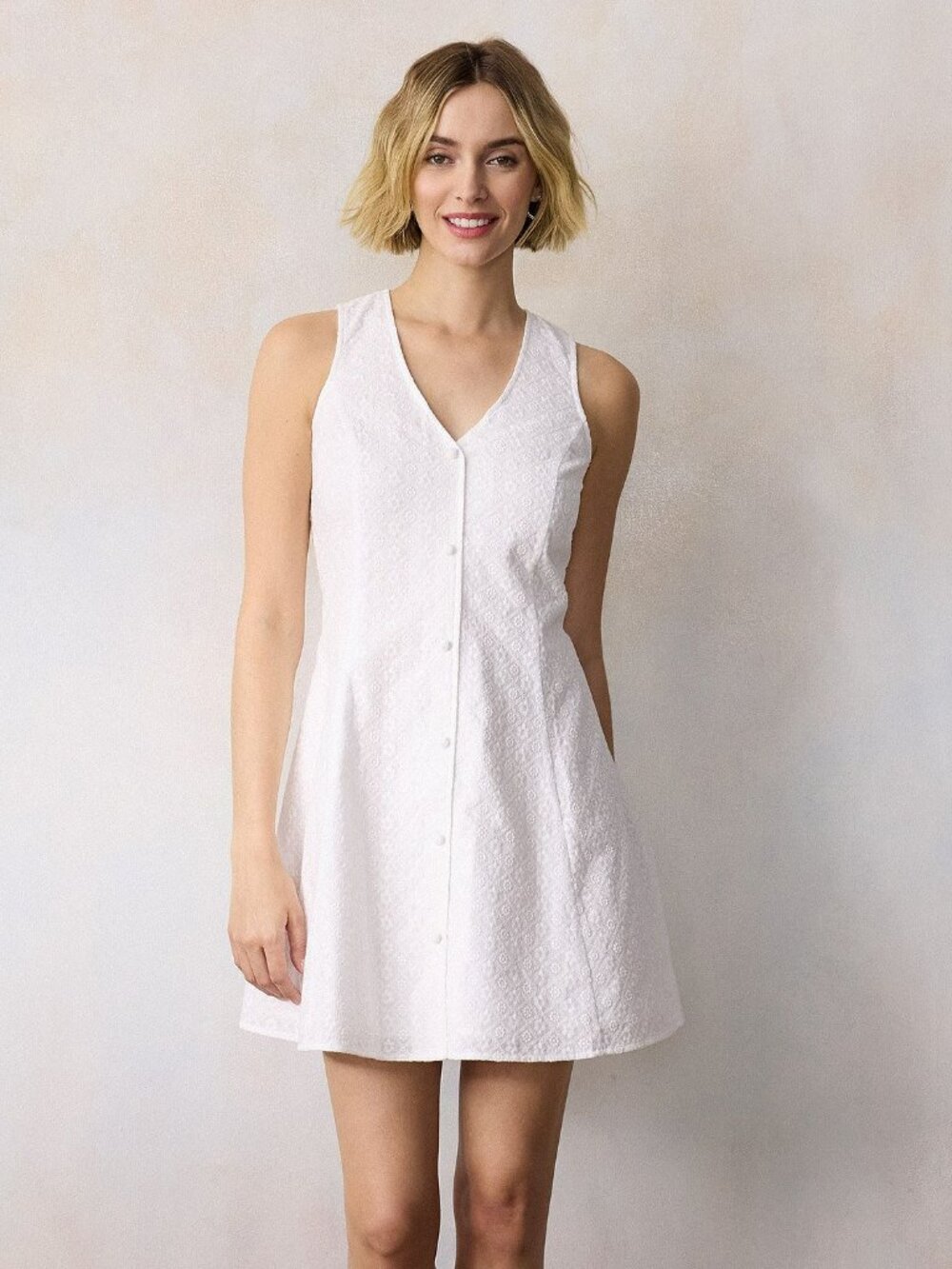 Lauren Conrad Summer white dress Mini Fit and Flair!!!NWOT!!!!!!